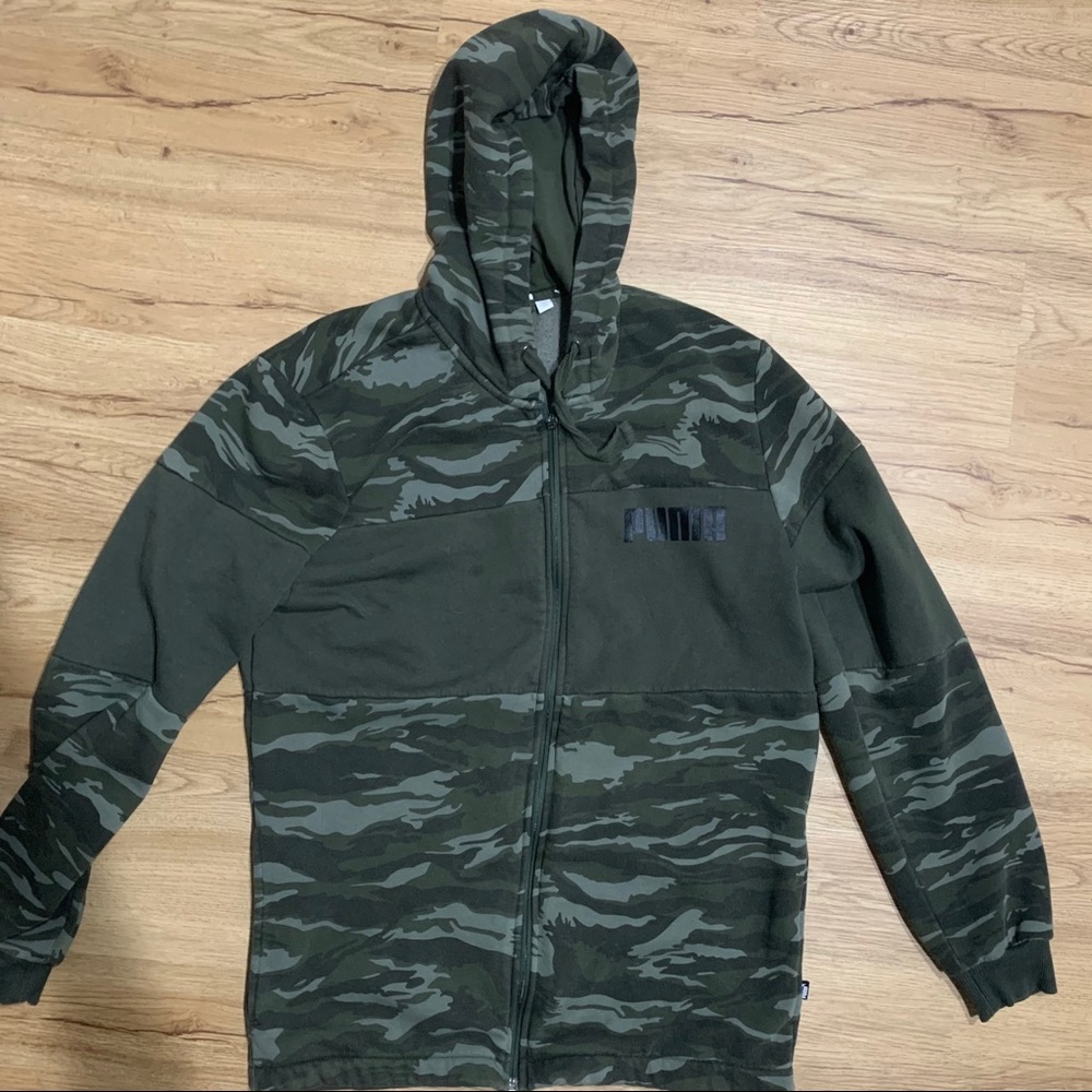 Puma Zip Up Hoodie Camo S